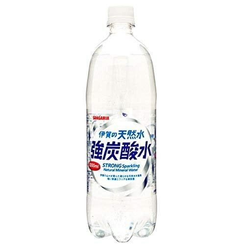 サンガリア 強炭酸 伊賀の天然水 強炭酸水 プレーン 炭酸水 1000ml 12本