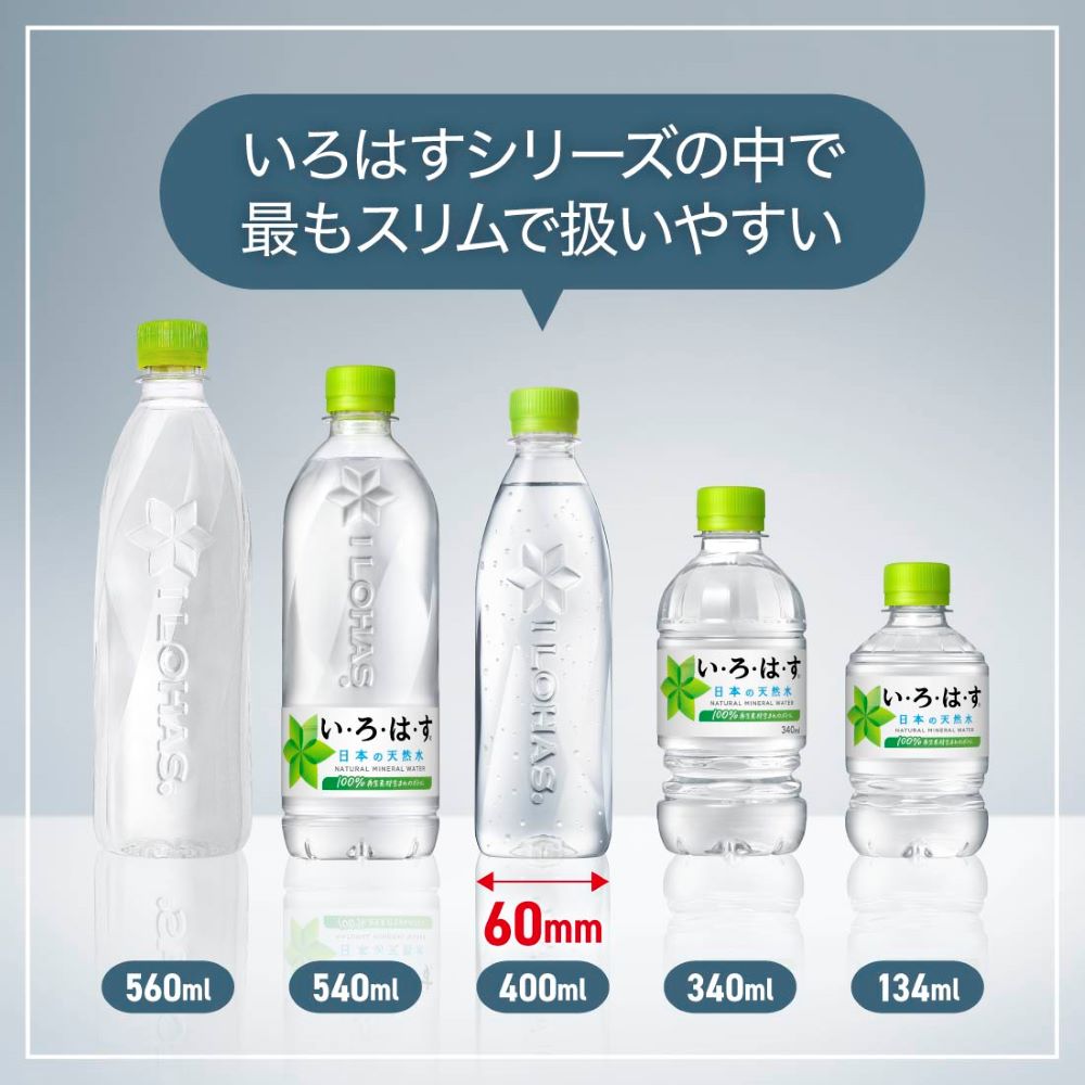 コカ・コーラ い・ろ・は・す 天然水 ラベルレス 400ml 48本