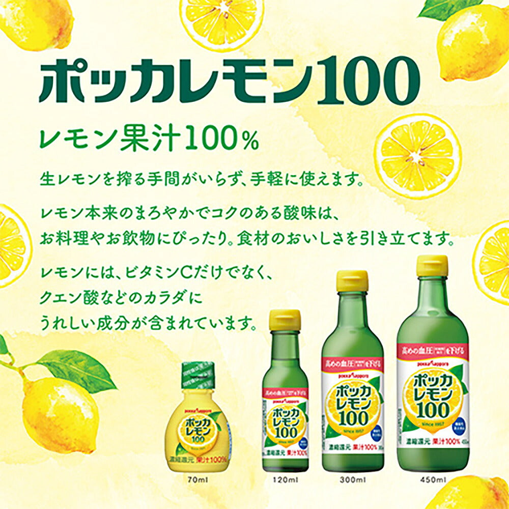 ポッカサッポロ ポッカレモン100 300ml 瓶 3本