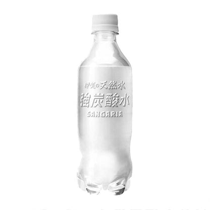 ラベルレス サンガリア 伊賀の天然水 強炭酸水 450ml 24本
