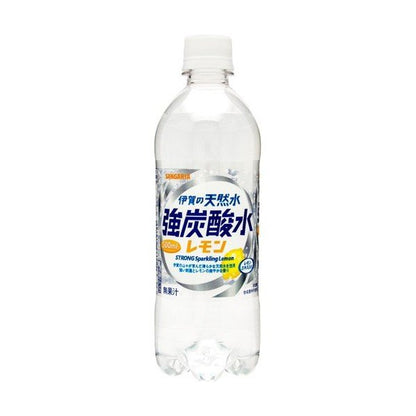 サンガリア 伊賀の天然水 強炭酸水 レモン 500ml 24本