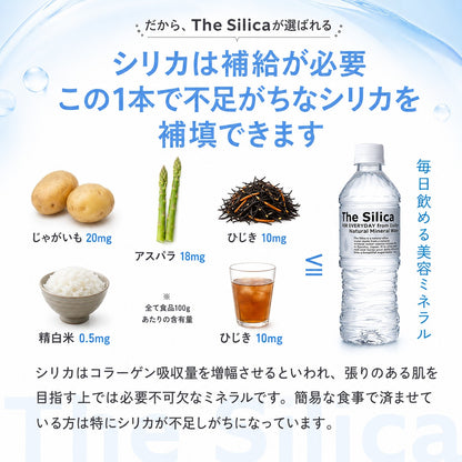 国産 シリカ水 The Silica ラベルレス 500ml 24本