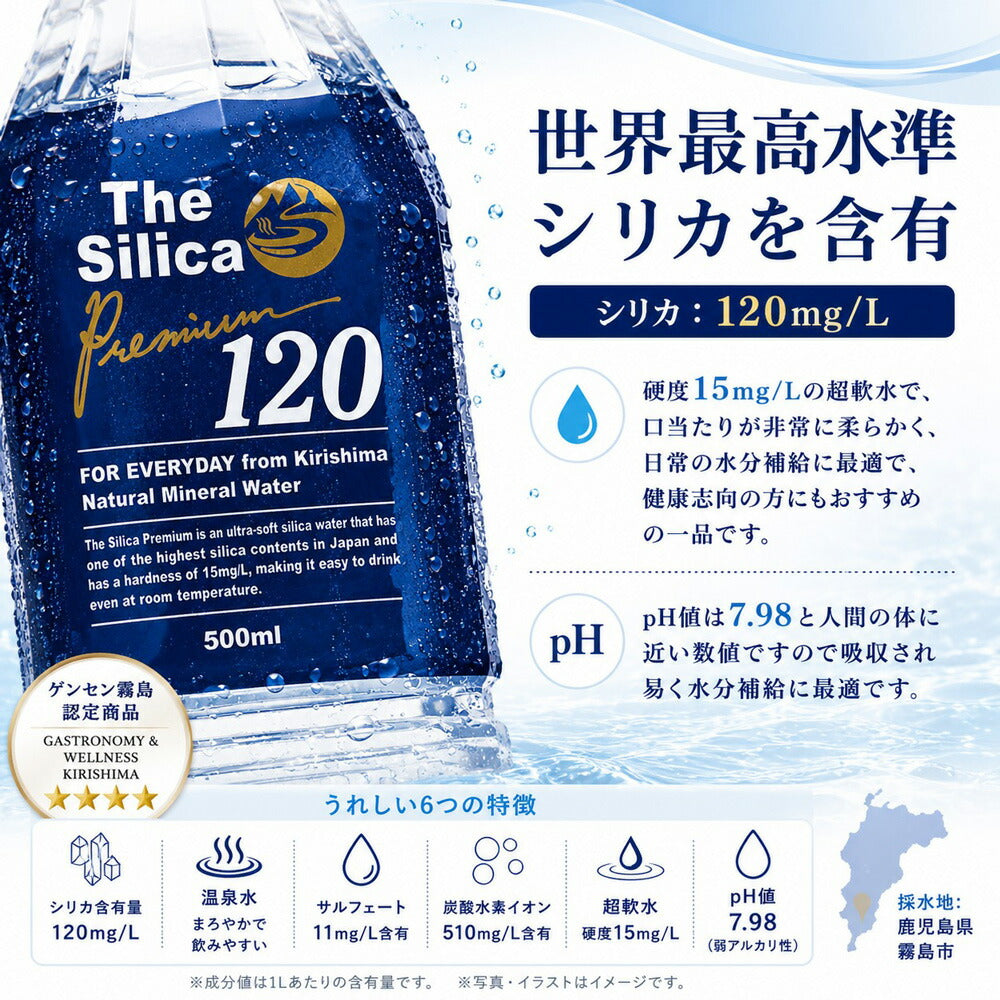温泉水 The Silica Premium120 500ml 24本