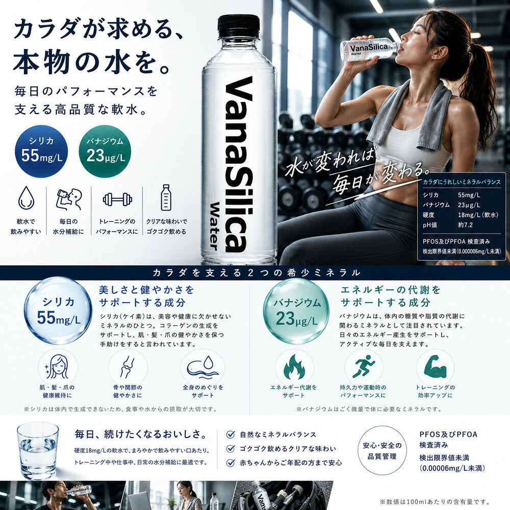 天然水 VanaSilica Water バナシリカウォーター 550ml 24本