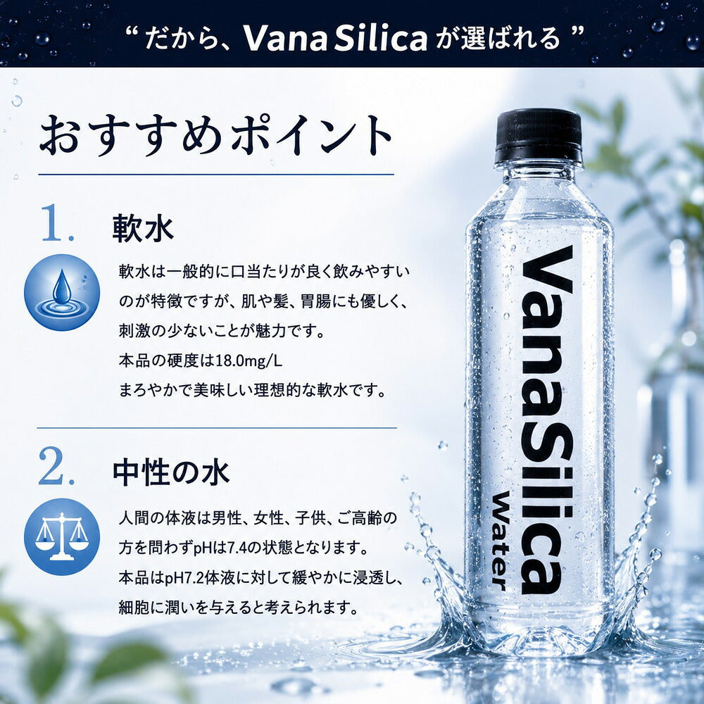 天然水 VanaSilica Water バナシリカウォーター 550ml 48本