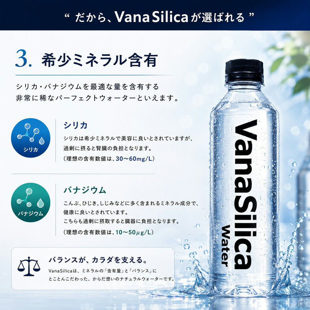天然水 VanaSilica Water バナシリカウォーター 550ml 48本